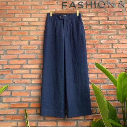 Quần linen tưng xanh đen