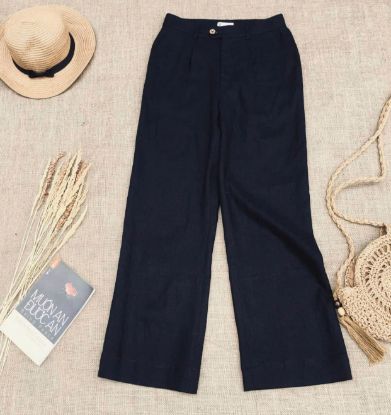 Ảnh của Quần dài 1 ly linen tưng đen truyền