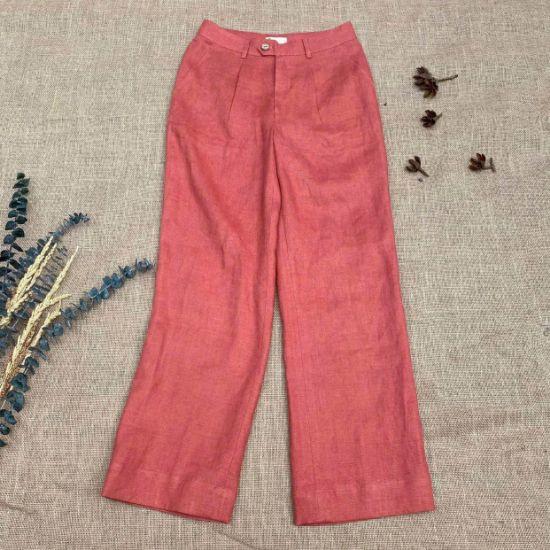 Ảnh của Quần dài 1 ly linen tưng cam gạch