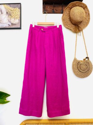 Ảnh của Quần dài 1 ly Linen tưng hồng sữa