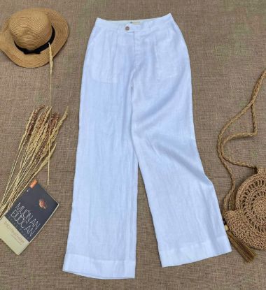 Ảnh của Quần dài 1 ly Linen tưng trắng tinh