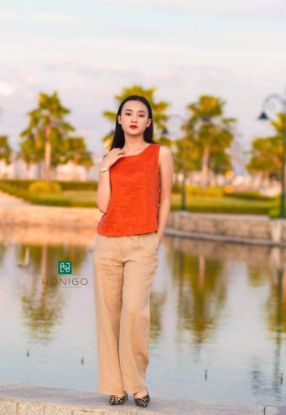 Ảnh của Quần dài 1 ly Linen Tưng Be Gừng