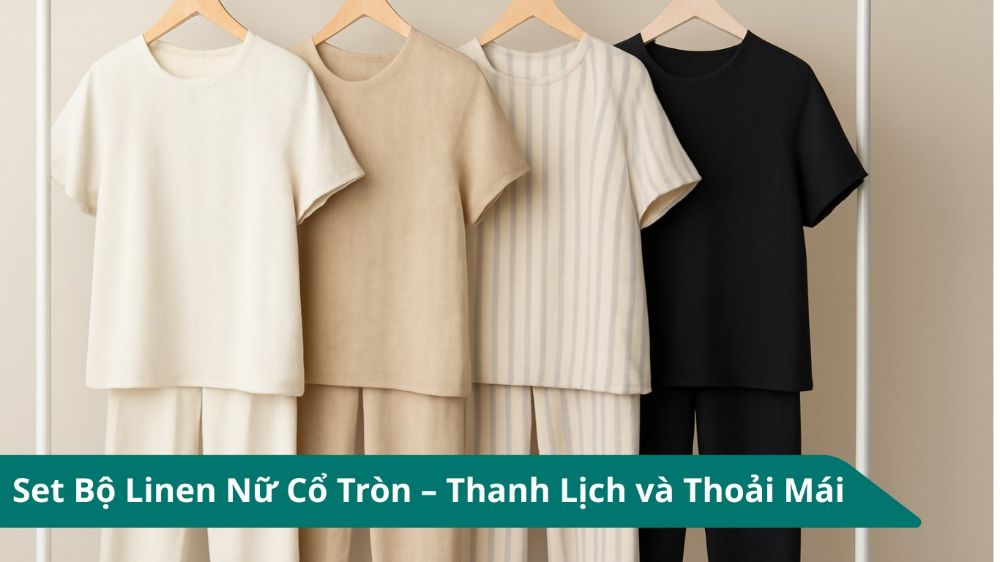Set Bộ Linen Nữ Cổ Tròn – Thanh Lịch và Thoải Mái